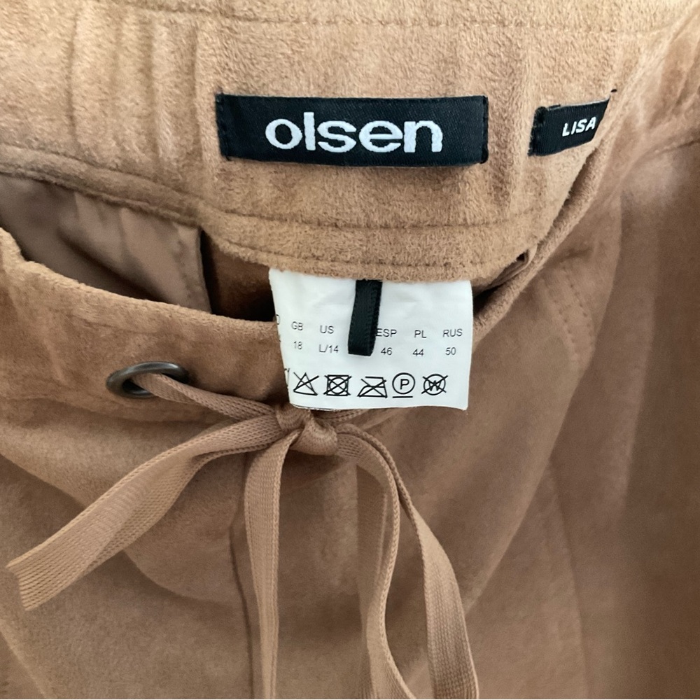 Olsen Faux Suede Tan Pants